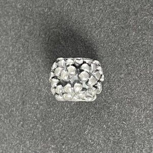Pandora Floral Bead Sterling Silver Charm Retired 925 ALE